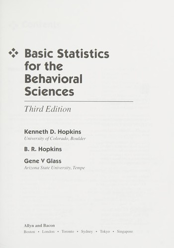 Basic statistics for the behavioral sciences