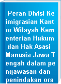 Peran Divisi Keimigrasian Kantor Wilayah Kementerian Hukum dan Hak Asasi Manusia Jawa Tengah dalam pengawasan dan penindakan orang asing di wilayah satuan kerja Jawa Tengah = The Role of the Immigration Division of the Central Java Regional Office of the Ministry of Law and Human Rights in Supervising and Prosecuting Foreigners in the Central Java Work Unit Area.